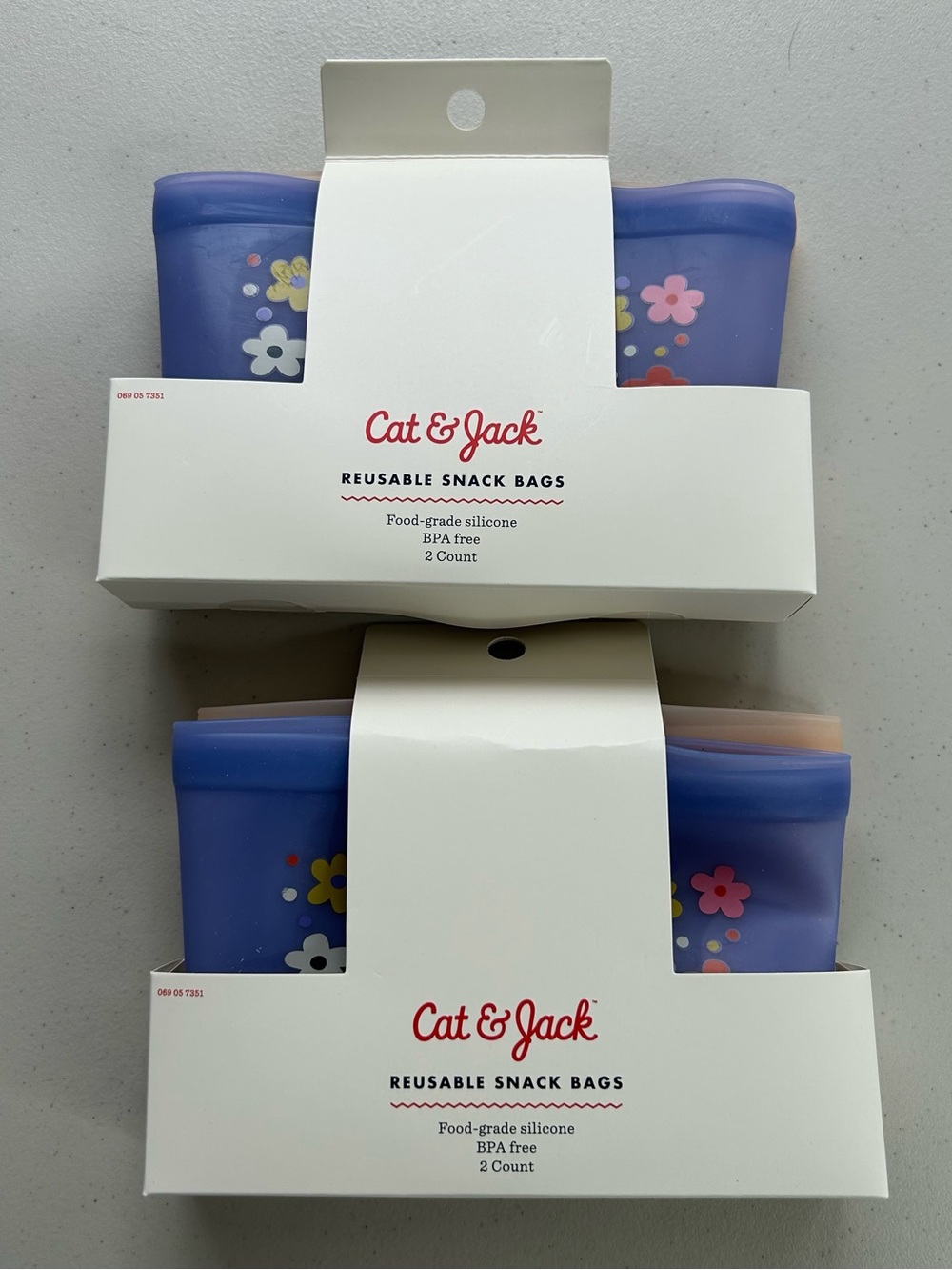 Cat & Jack Reusable Snack Bags Food Grade Silicone BPA Free 4 Count